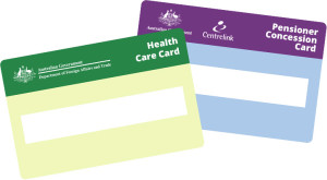 health care card pensioner concession card